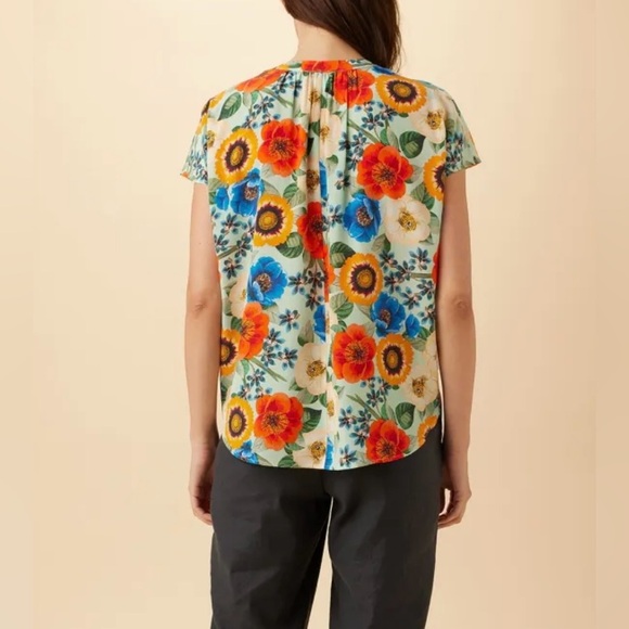 Amour Vert Orange Yellow Boxy Polo Blouse - Picture 4 of 7